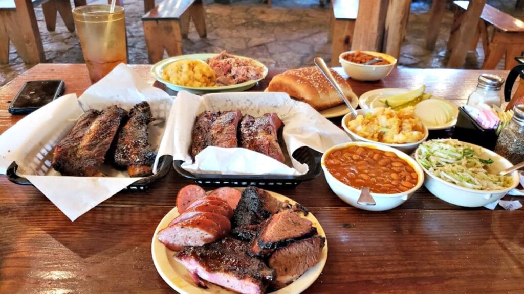 The Salt Lick BBQ is one of the best airport restaurants in the US