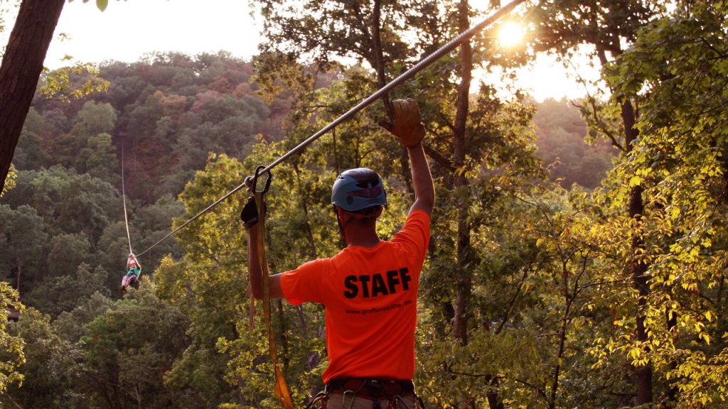 Grafton Zipline at Aerie's Resort is one of the best ziplines in Illinois