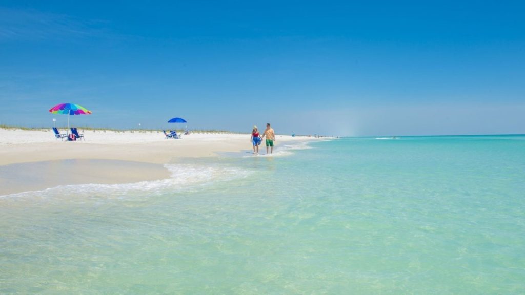 Pensacola Beach, Florida is one of the best white sand beaches in the US