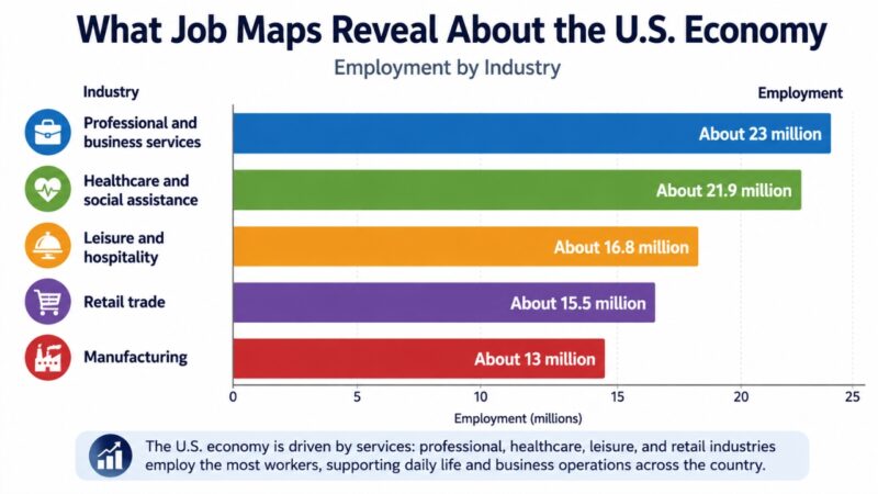 Bar chart showing U.S. employment by major industry